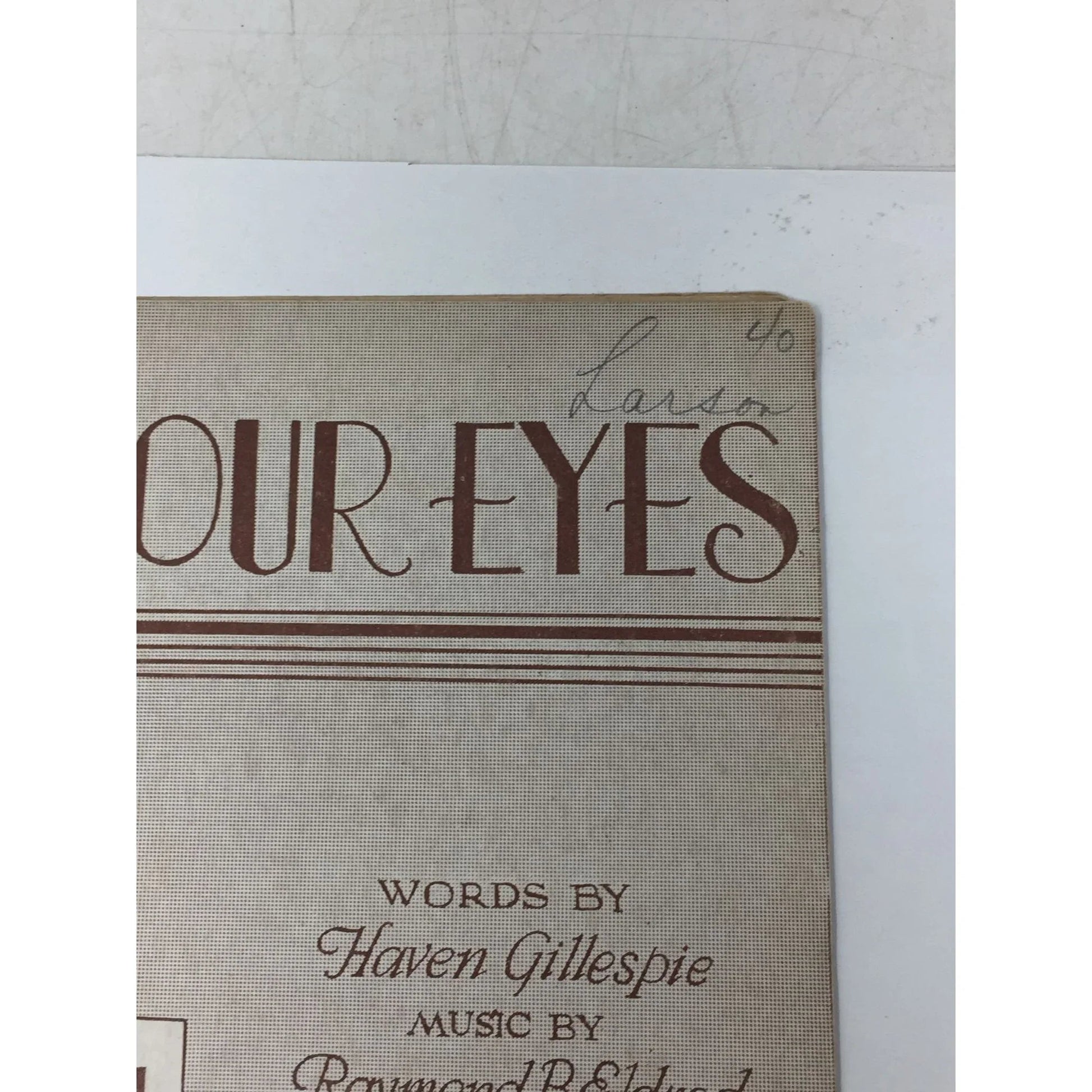 ''Kiss Me With Your Eyes'' 1929 Sheet Music - A+ Stuff - SHEET MUSIC - A+ Stuff