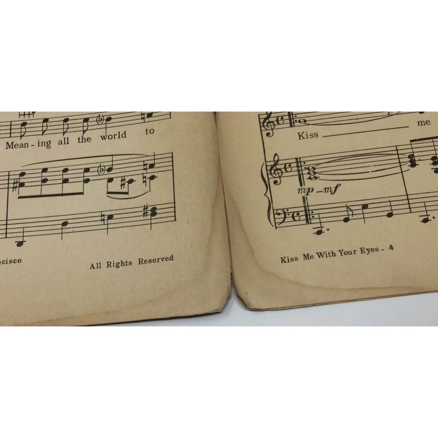 ''Kiss Me With Your Eyes'' 1929 Sheet Music - A+ Stuff - SHEET MUSIC - A+ Stuff
