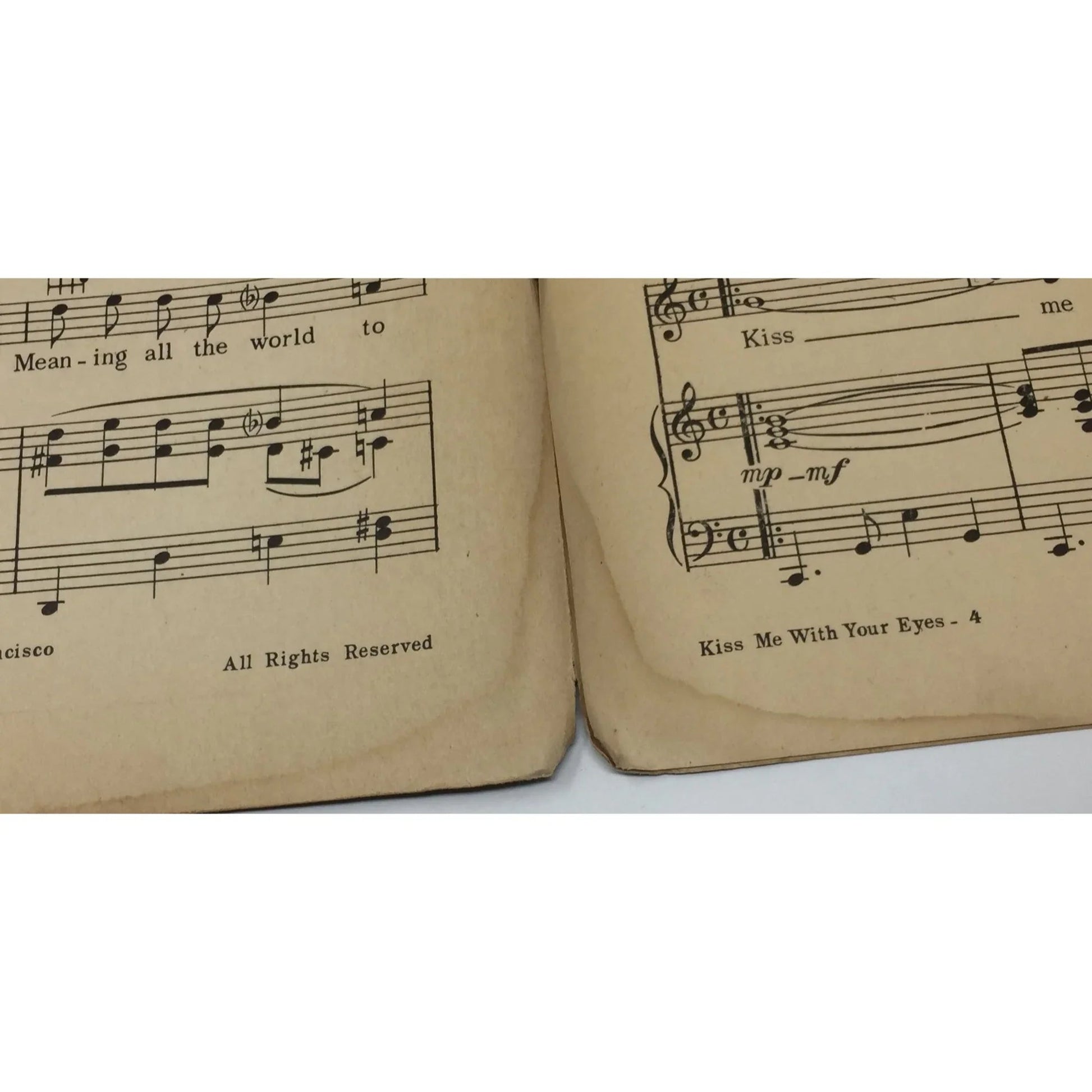 ''Kiss Me With Your Eyes'' 1929 Sheet Music - A+ Stuff - SHEET MUSIC - A+ Stuff
