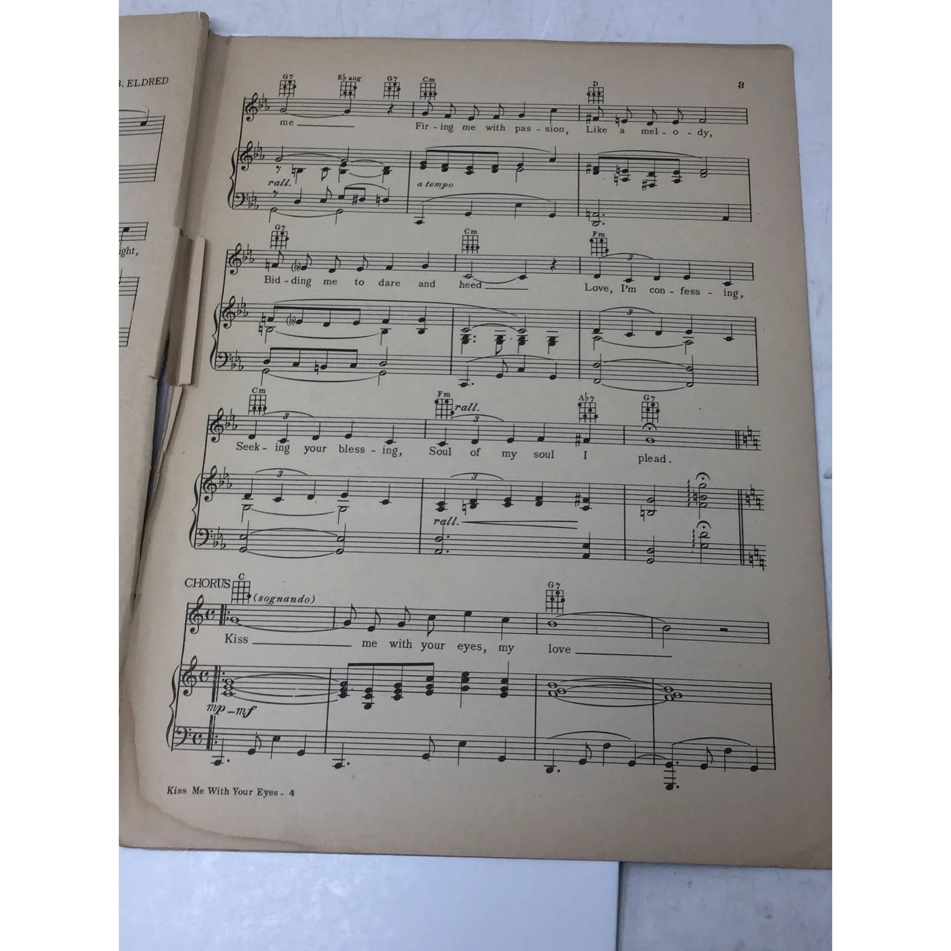 ''Kiss Me With Your Eyes'' 1929 Sheet Music - A+ Stuff - SHEET MUSIC - A+ Stuff