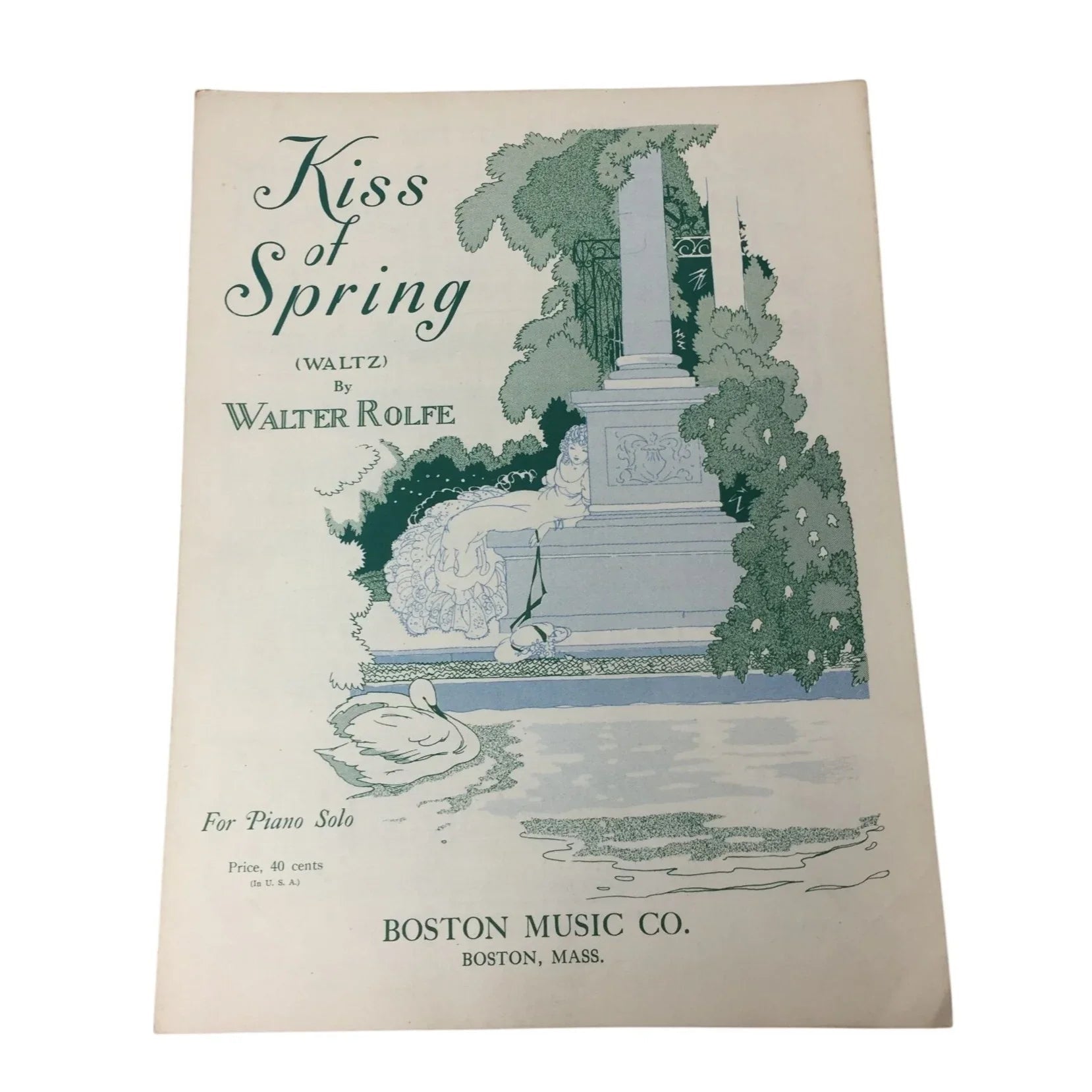 ''Kiss of Spring'' (Waltz) by Walter Rolfe Vintage Sheet Music Book - A+ Stuff - SHEET MUSIC - A+ Stuff