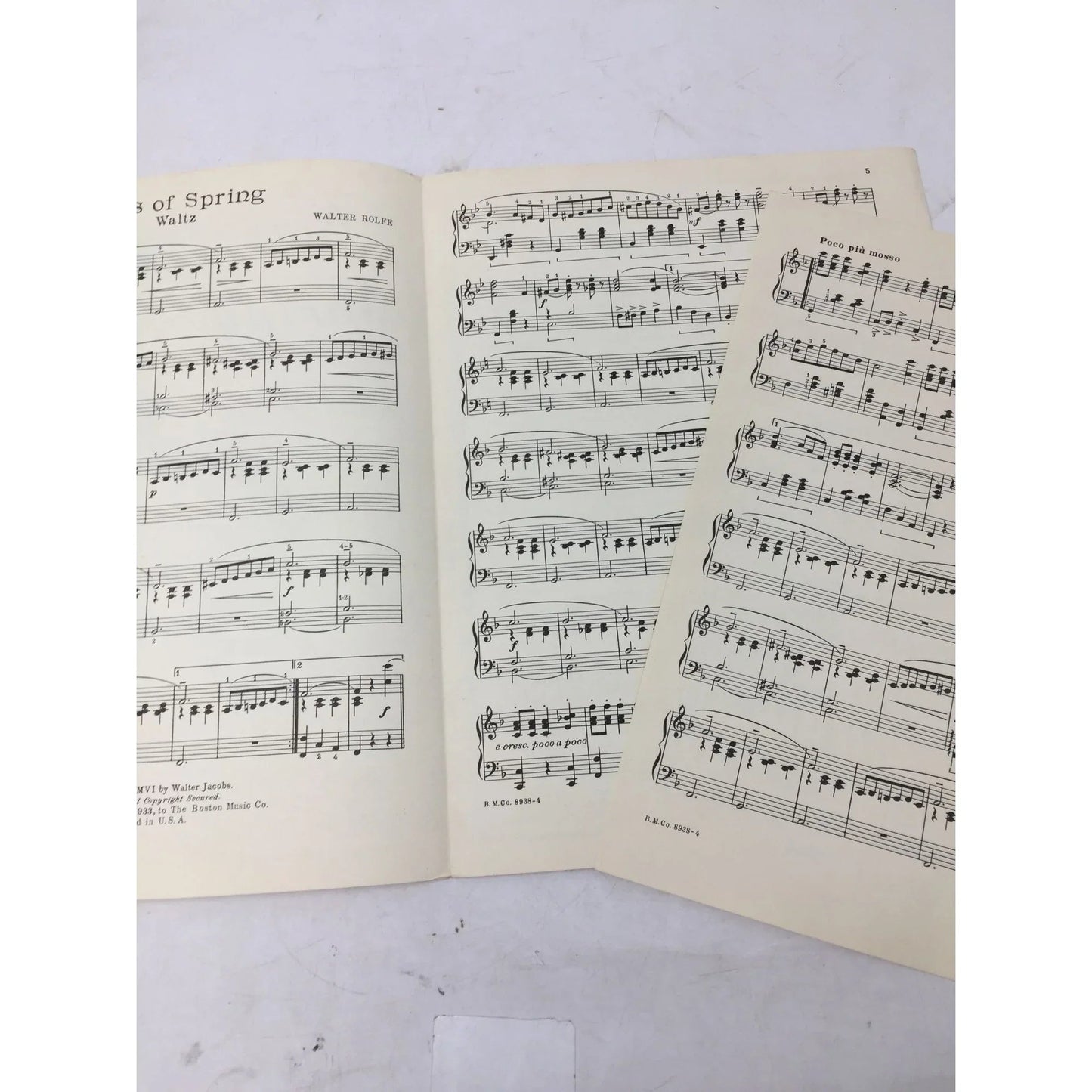 ''Kiss of Spring'' (Waltz) by Walter Rolfe Vintage Sheet Music Book - A+ Stuff - SHEET MUSIC - A+ Stuff