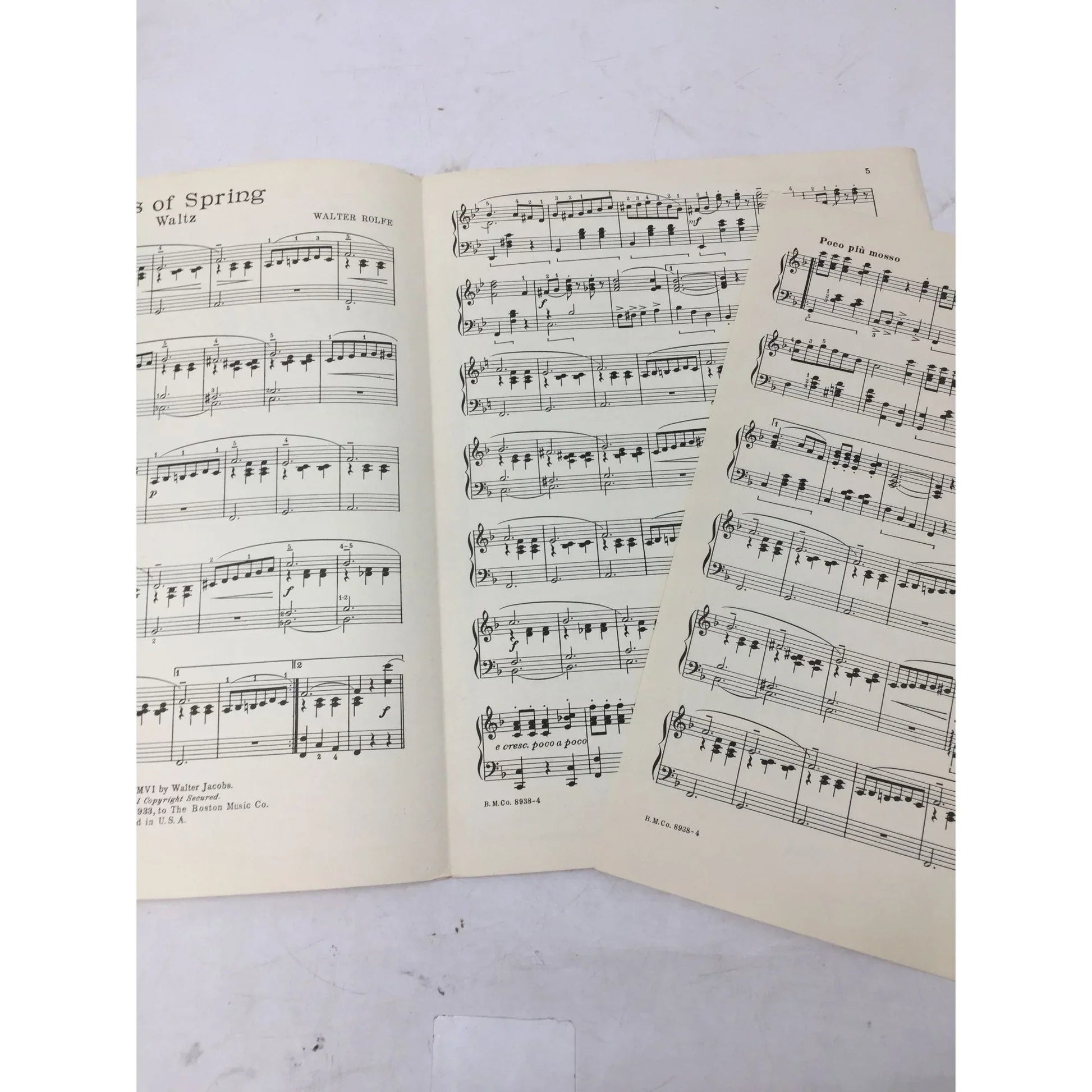 ''Kiss of Spring'' (Waltz) by Walter Rolfe Vintage Sheet Music Book - A+ Stuff - SHEET MUSIC - A+ Stuff
