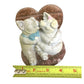 Kissing Pigs Figurine - Sitting on Heart w blue bow and pink bow - A+ Stuff - Knick Knack / Figurine - A+ Stuff