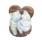 Kissing Pigs Figurine - Sitting on Heart w blue bow and pink bow - A+ Stuff - Knick Knack / Figurine - A+ Stuff