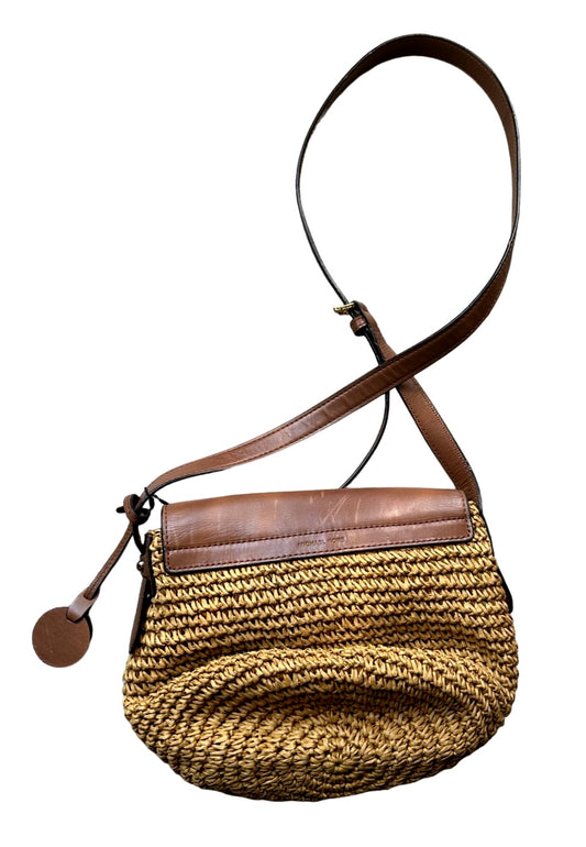 Michael Kors Straw & Leather Crossbody / Shoulder Bag  - Tan & Brown