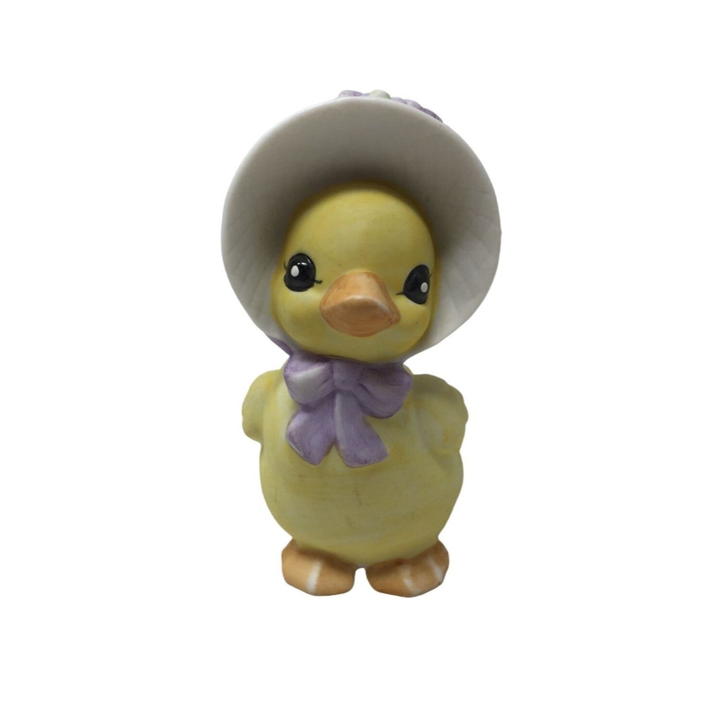 Vintage Small 3.5'' Tall Yellow Duckling Wearing a Hat Figurine