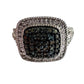 Genuine Deep Blue Diamond Ring Size 7 - Pretty Cushion Cut Diamond Accent