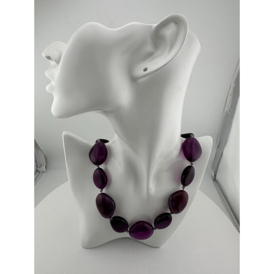 Women's Chunky Purple Necklace with Clasp