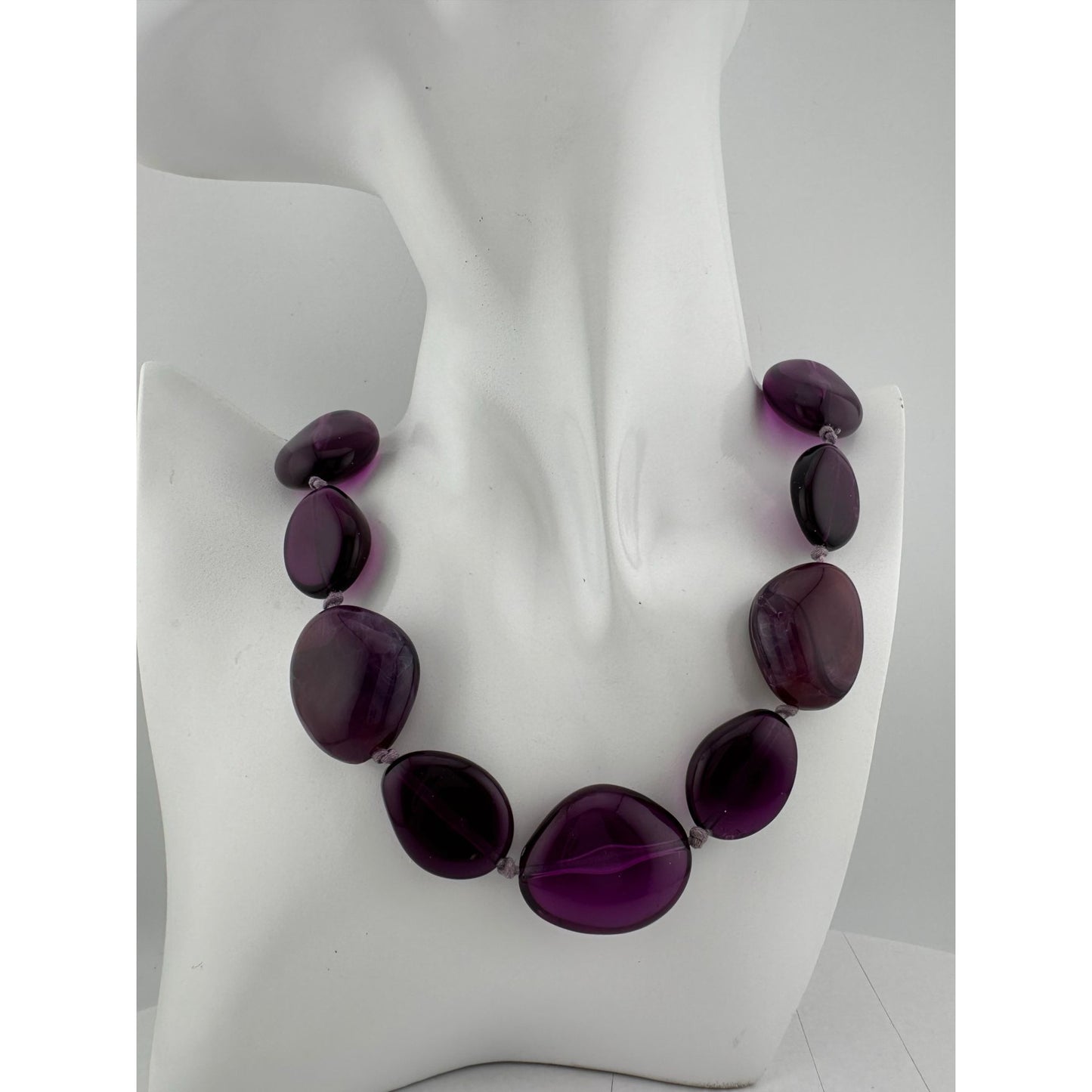 Women's Chunky Purple Necklace with Clasp