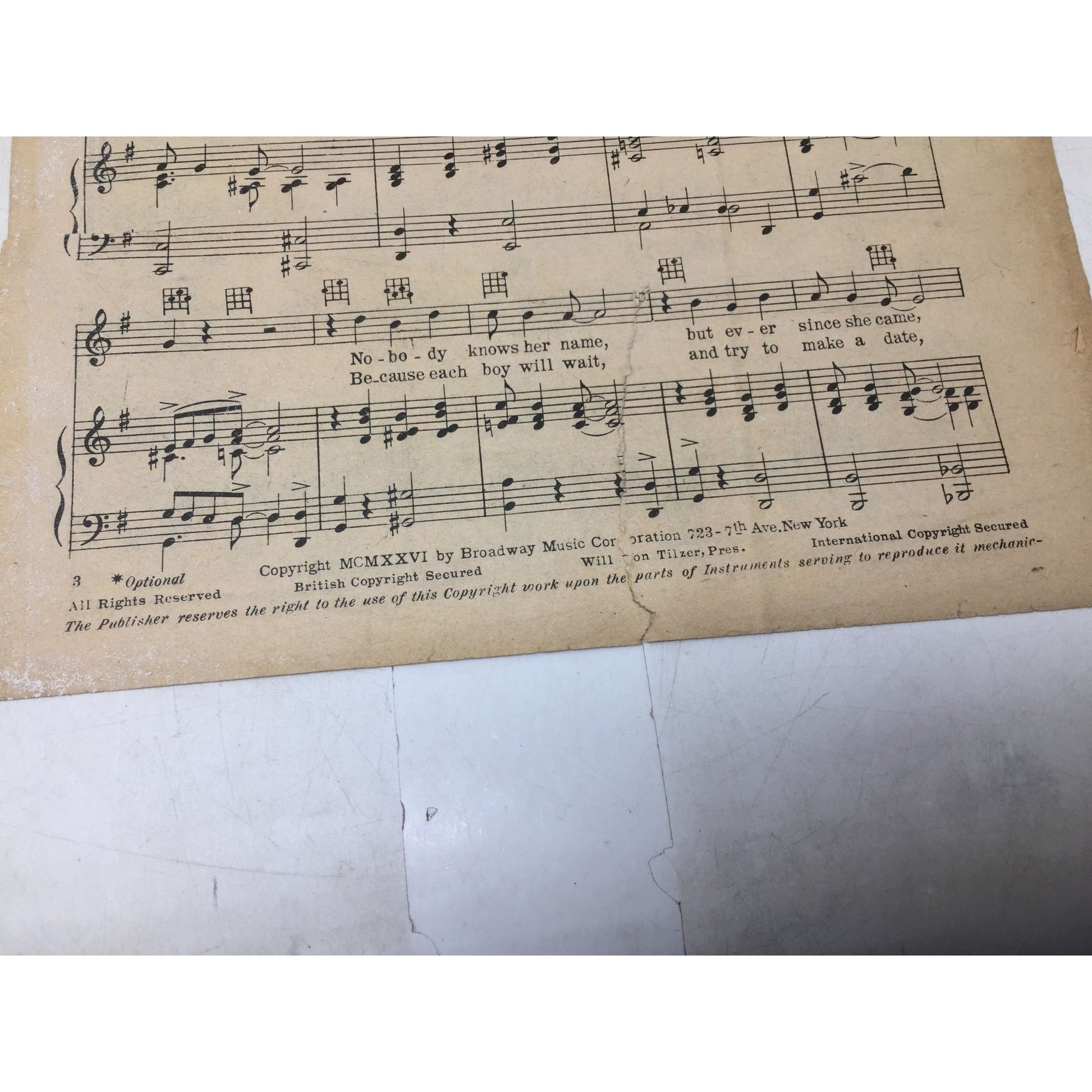 Vintage Sheet Music for the song "Short An' Sweet" A+ Stuff  A+ Stuff Sheet Music