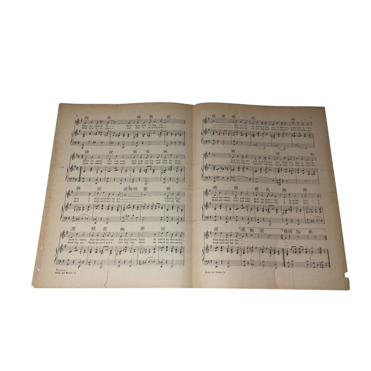 Vintage Sheet Music for the song "Short An' Sweet" A+ Stuff  A+ Stuff Sheet Music