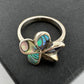 Natural Abalone Flower Ring in Sterling Silver Size 9.75