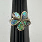 Natural Abalone Flower Ring in Sterling Silver Size 9.75