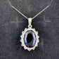 Stunning 6.40 Carat Imperial Lab Created  Blue Sapphire Necklace