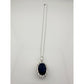 Stunning 6.40 Carat Imperial Lab Created  Blue Sapphire Necklace