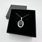 Stunning 6.40 Carat Imperial Lab Created  Blue Sapphire Necklace