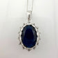 Stunning 6.40 Carat Imperial Lab Created  Blue Sapphire Necklace