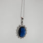 Stunning 6.40 Carat Imperial Lab Created  Blue Sapphire Necklace