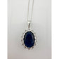 Stunning 6.40 Carat Imperial Lab Created  Blue Sapphire Necklace