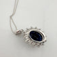 Stunning 6.40 Carat Imperial Lab Created  Blue Sapphire Necklace