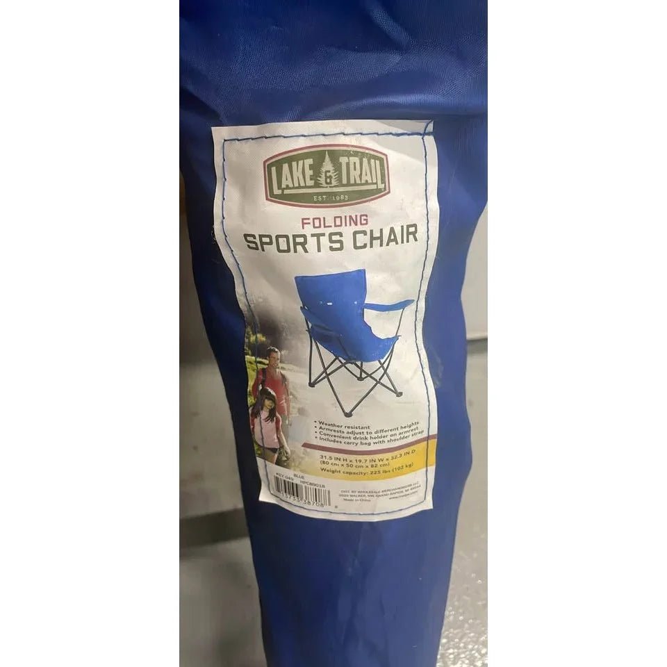 Lake & Trail Blue Folding Sports Chair with Carry bag - lake & trail - Sporting Goods - A+ Stuff