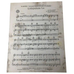 LALAPALUZA LU Vintage 1942 Sheet Music book
