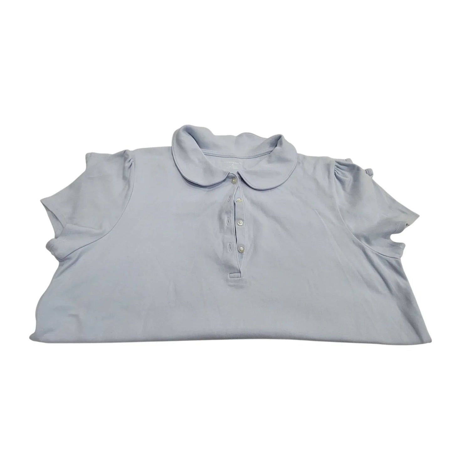 LANDS' END Women's Baby Blue Collared Short Sleeved Shirt Size Small - A+ Stuff - Shirts & Tops - A+ Stuff