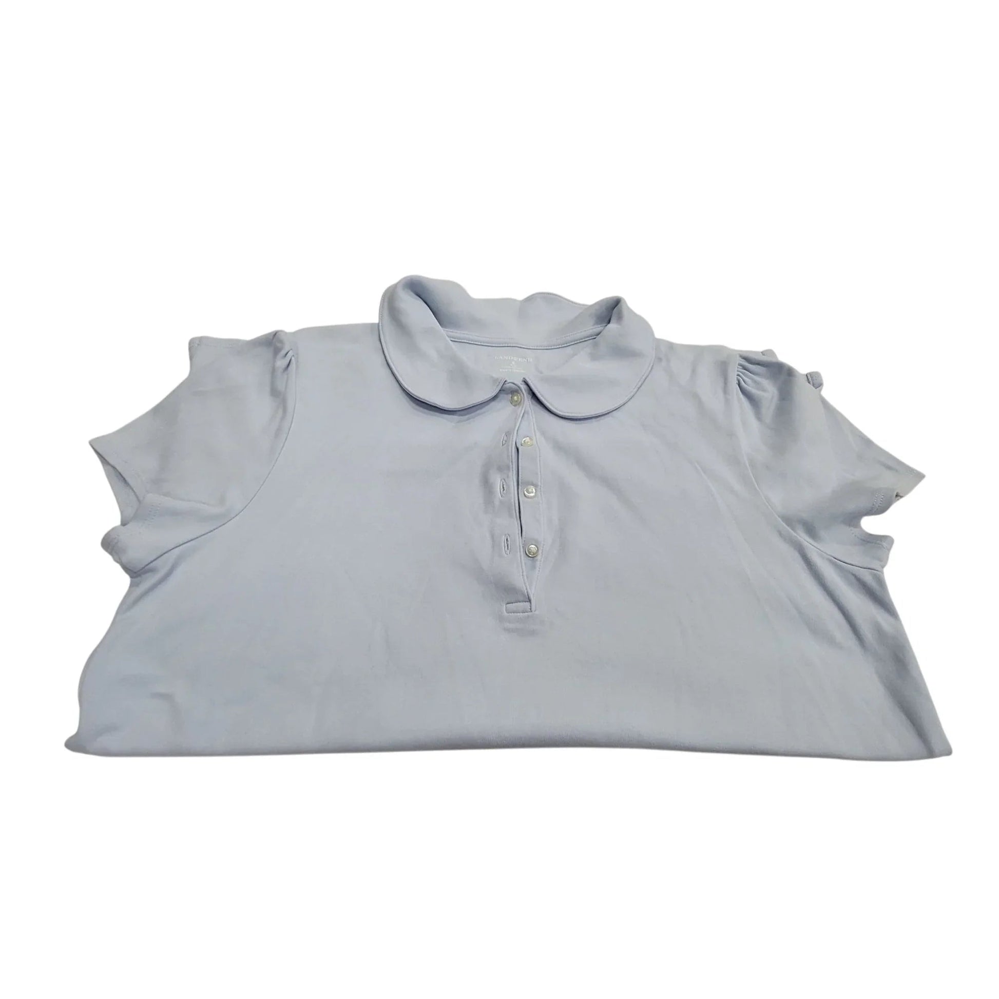 LANDS' END Women's Baby Blue Collared Short Sleeved Shirt Size Small - A+ Stuff - Shirts & Tops - A+ Stuff