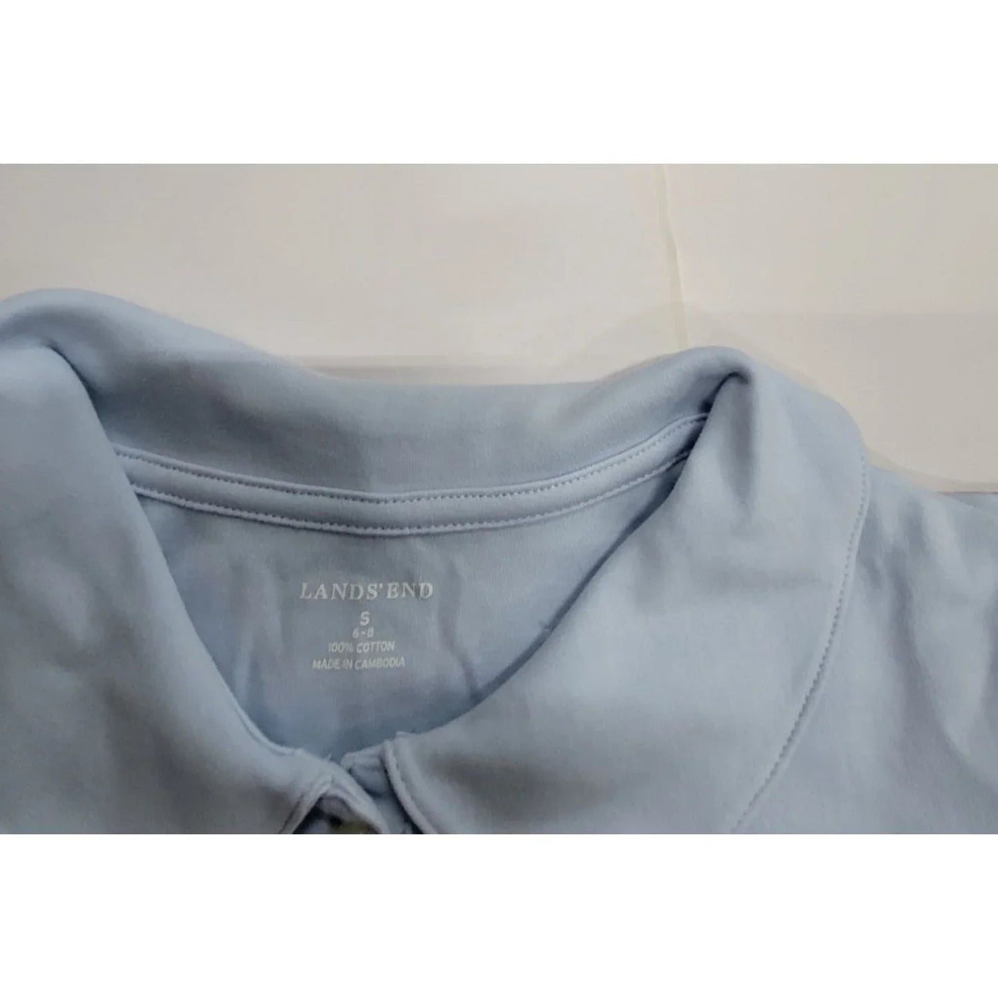 LANDS' END Women's Baby Blue Collared Short Sleeved Shirt Size Small - A+ Stuff - Shirts & Tops - A+ Stuff