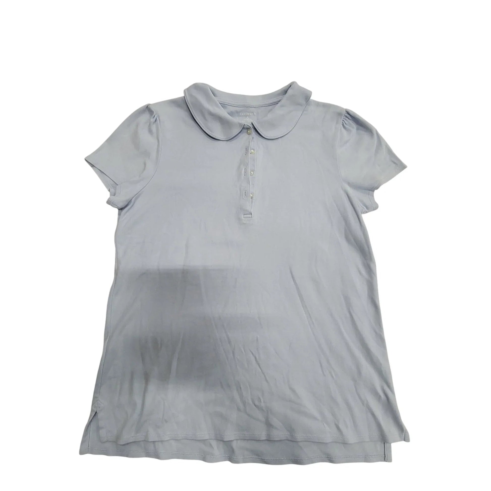 LANDS' END Women's Baby Blue Collared Short Sleeved Shirt Size Small - A+ Stuff - Shirts & Tops - A+ Stuff