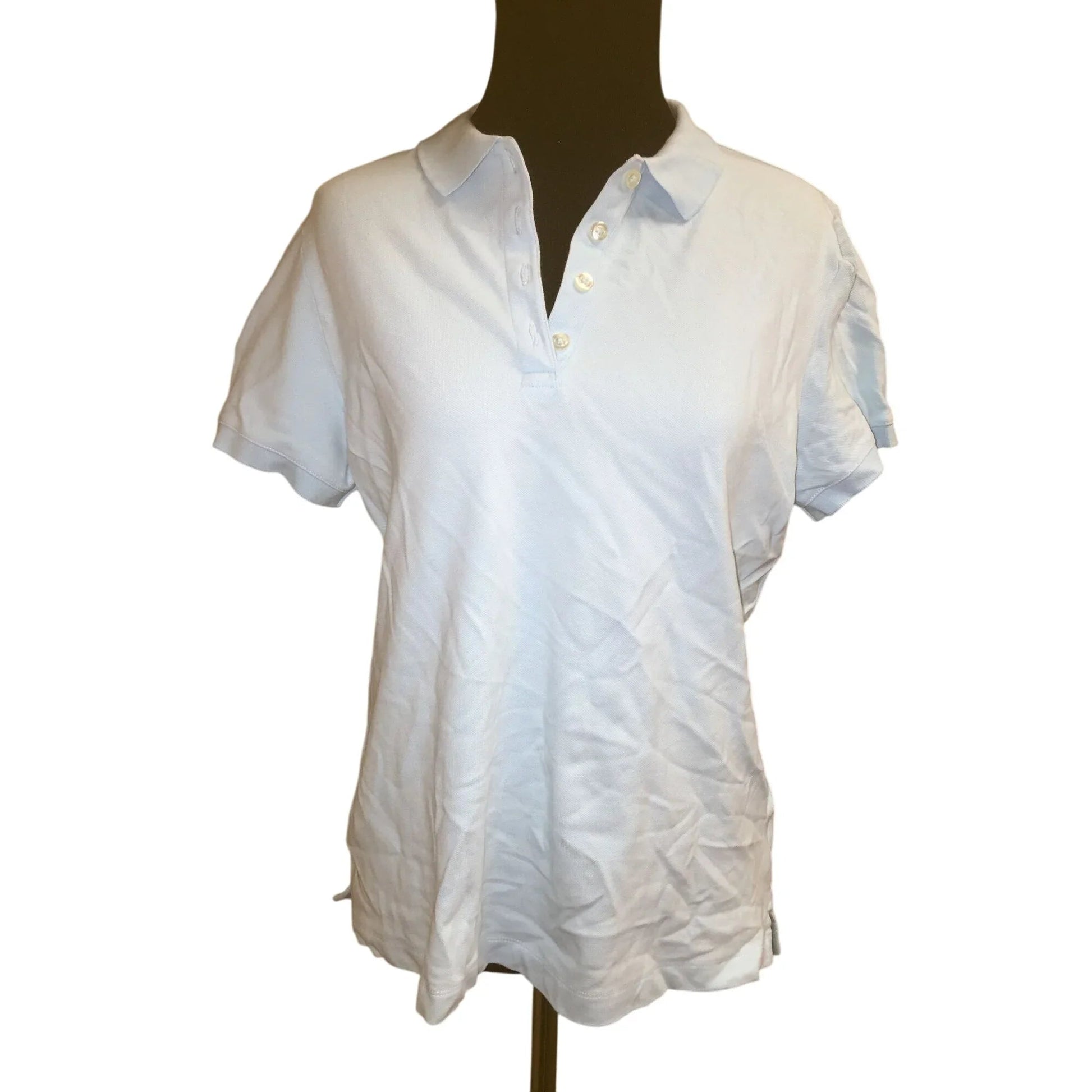 LANDS' END Women's Baby Blue Collared Short Sleeved Shirt Size Small - A+ Stuff - Shirts & Tops - A+ Stuff