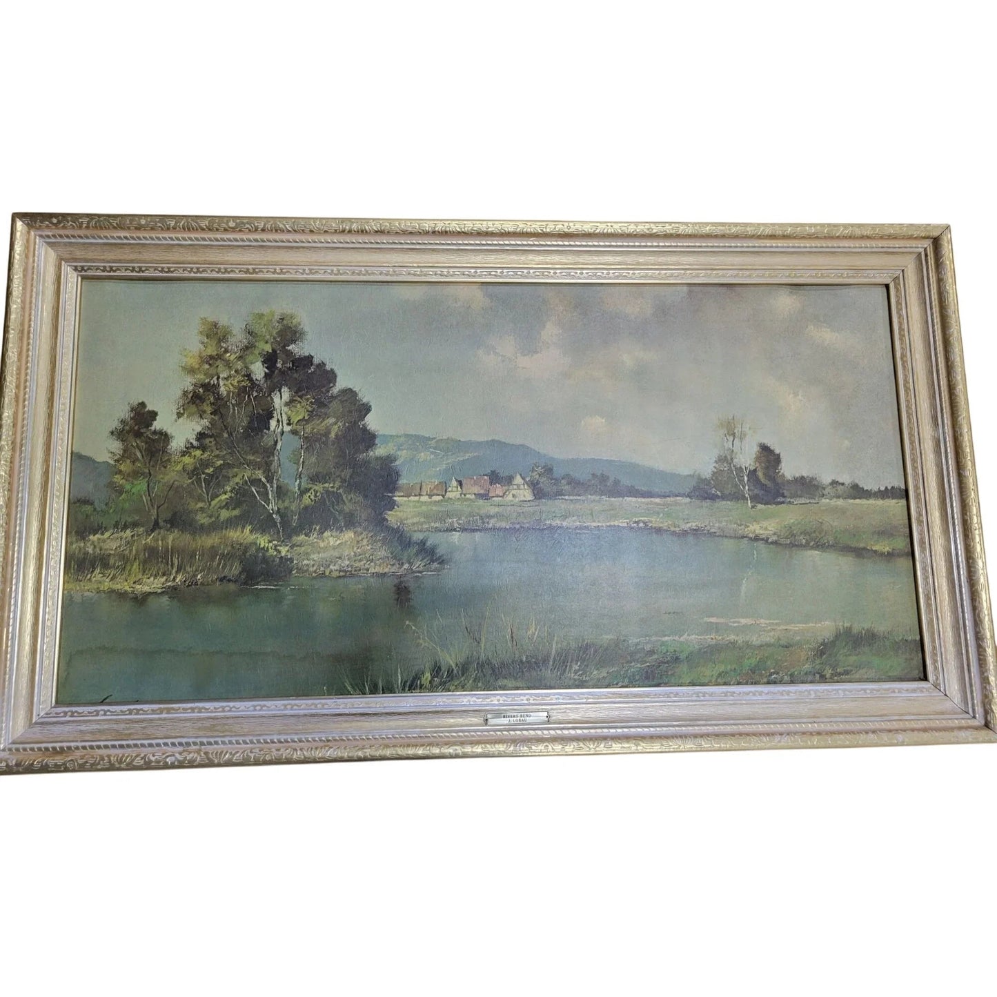 Large Beautiful Framed Art Piece ''Rivers Bend'' by J. Lobau - A+ Stuff - Posters, Prints, & Visual Artwork - A+ Stuff