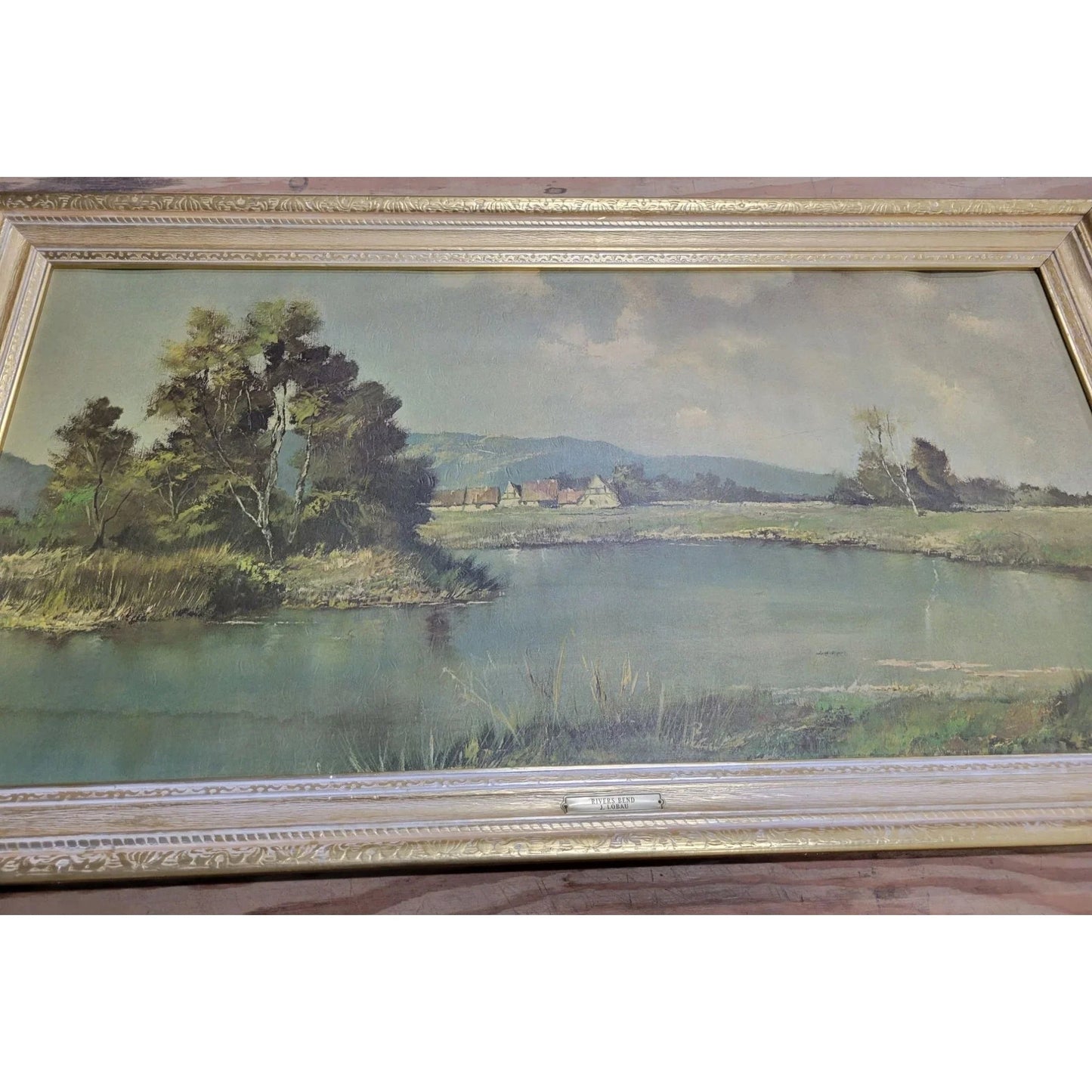 Large Beautiful Framed Art Piece ''Rivers Bend'' by J. Lobau - A+ Stuff - Posters, Prints, & Visual Artwork - A+ Stuff