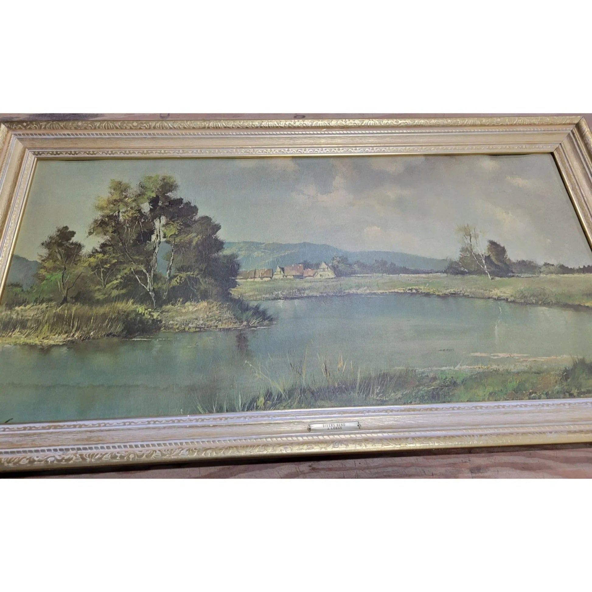 Large Beautiful Framed Art Piece ''Rivers Bend'' by J. Lobau - A+ Stuff - Posters, Prints, & Visual Artwork - A+ Stuff