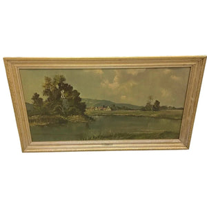 Large Beautiful Framed Art Piece ''Rivers Bend'' by J. Lobau