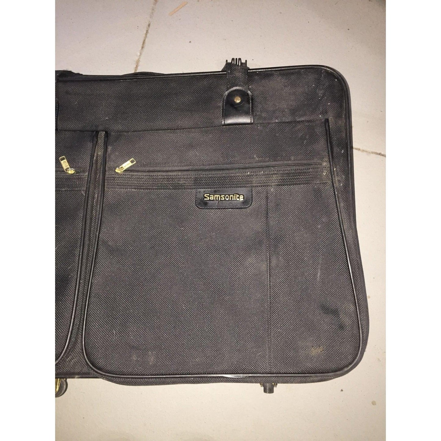 Large Black Samsonite Zippered Suitcase on Wheels - samsonite - Luggage & Bags - A+ Stuff