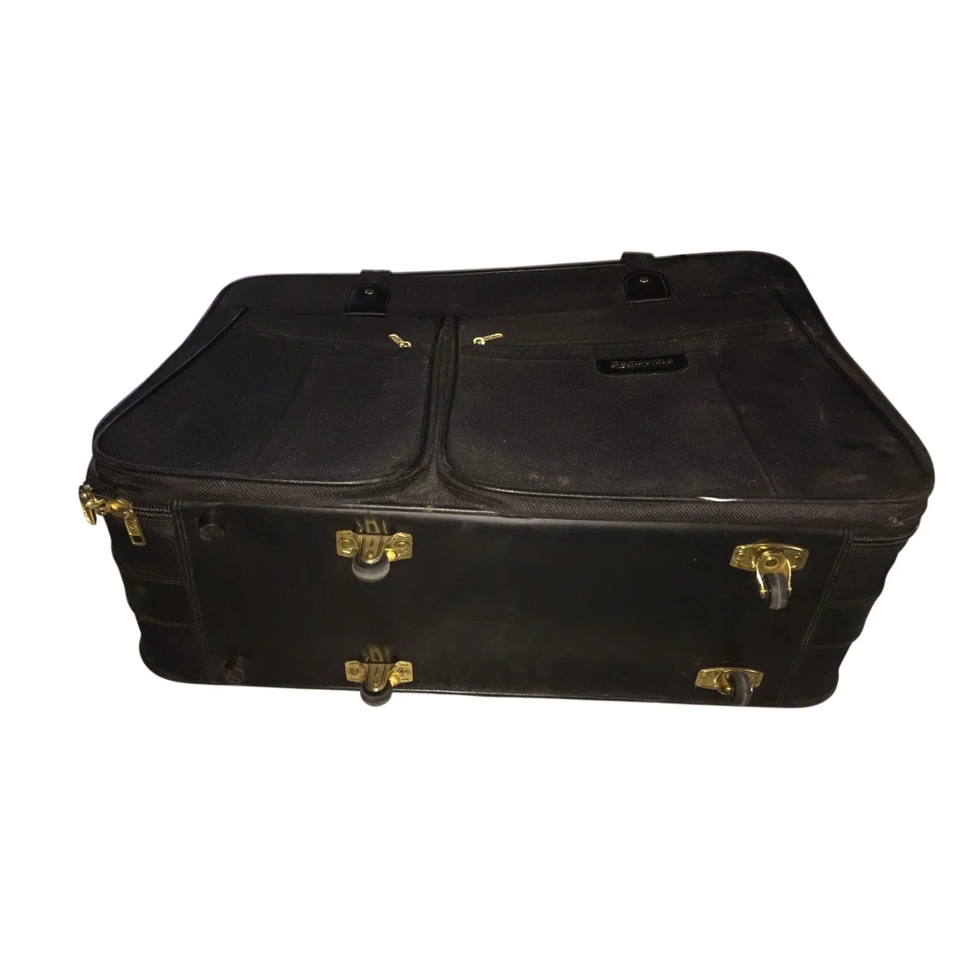 Large Black Samsonite Zippered Suitcase on Wheels - samsonite - Luggage & Bags - A+ Stuff