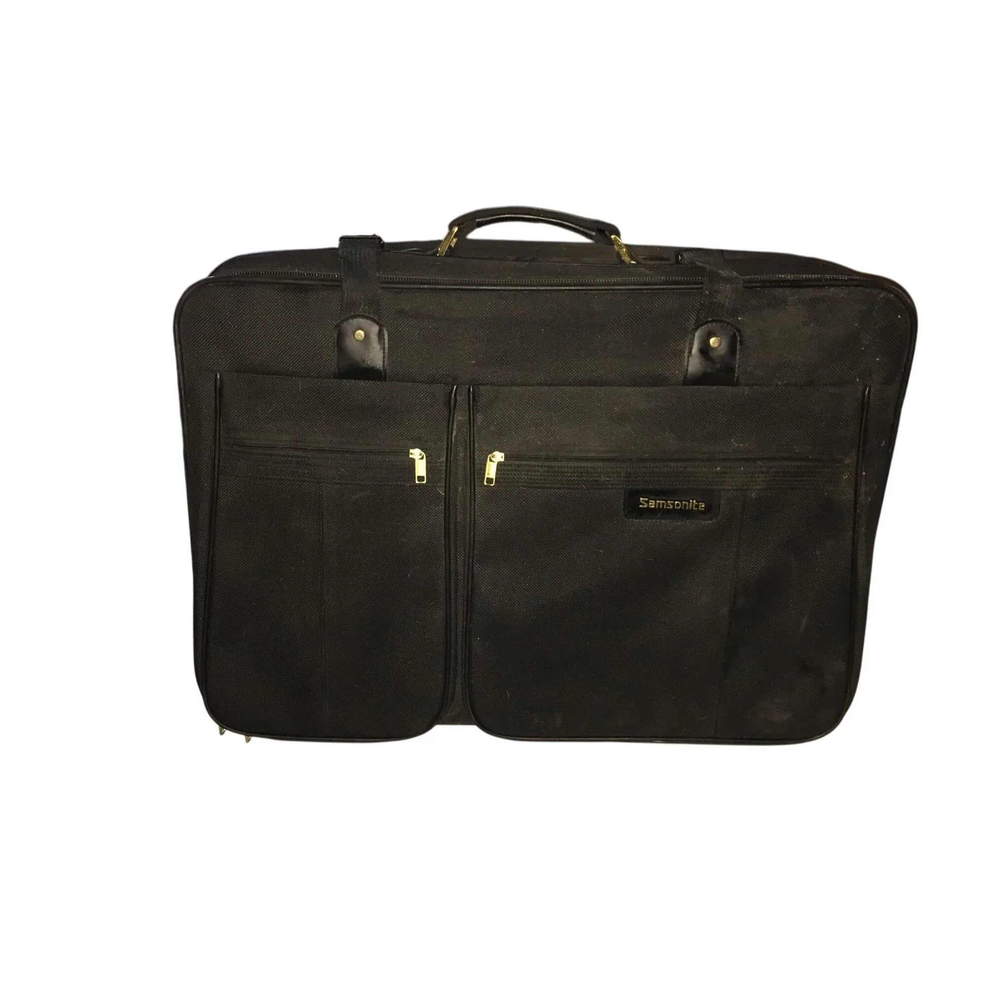 Large Black Samsonite Zippered Suitcase on Wheels - samsonite - Luggage & Bags - A+ Stuff