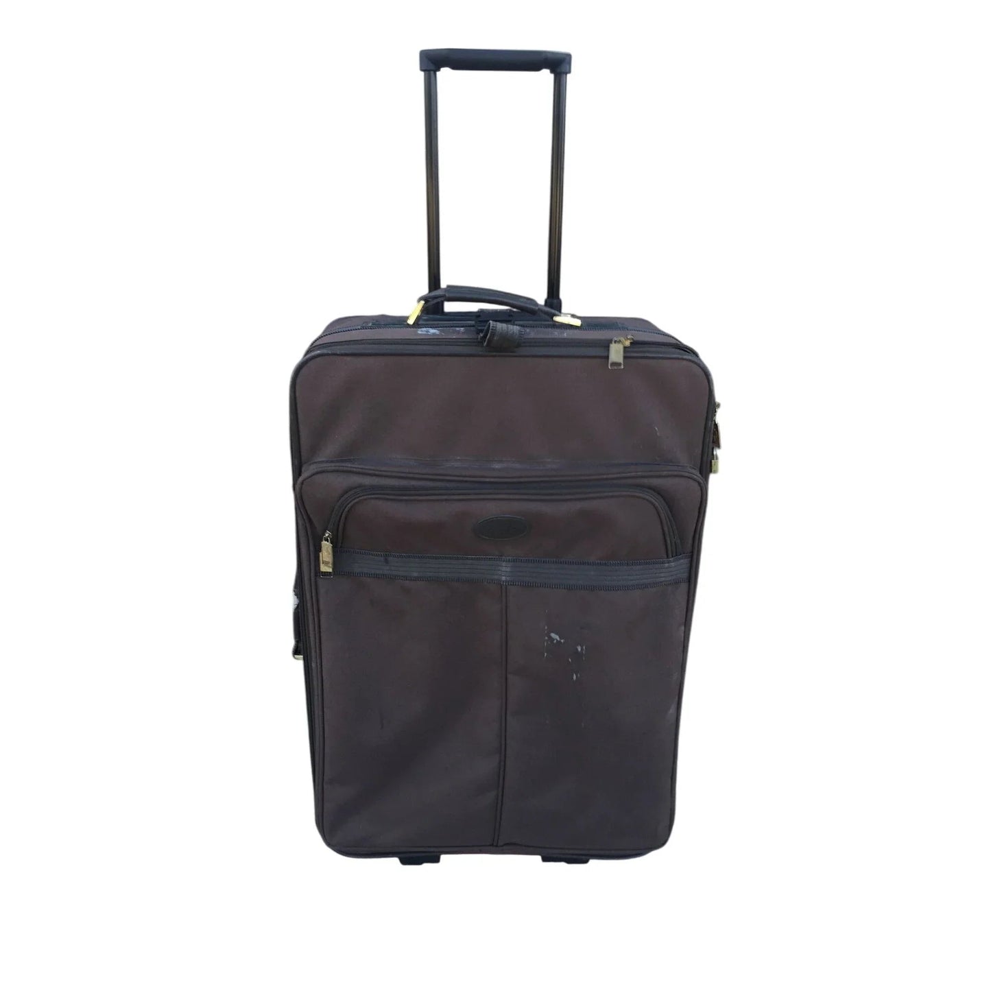 Large Brown Samsonite Zippered Suitcase on Wheels - samsonite - Luggage & Bags - A+ Stuff