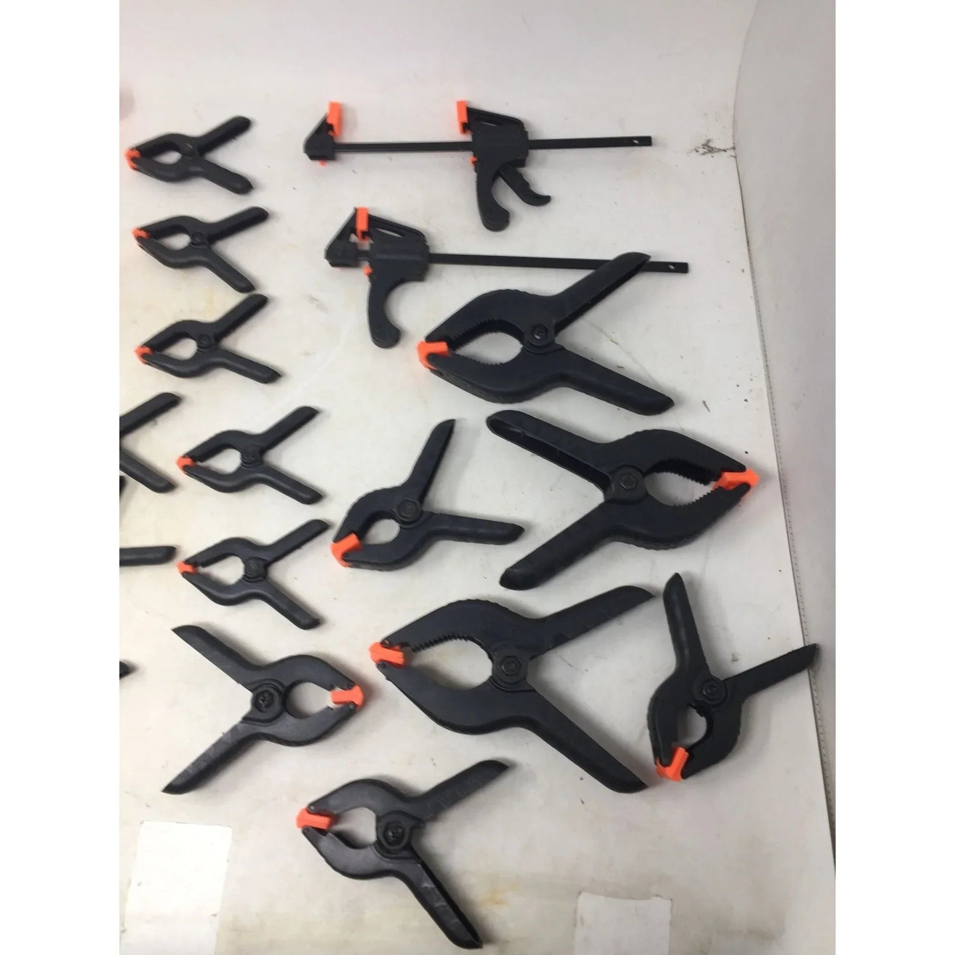 Large Bundle of 20 Black and Orange Woodworking/Glue Clamps - A+ Stuff - CLAMP - A+ Stuff