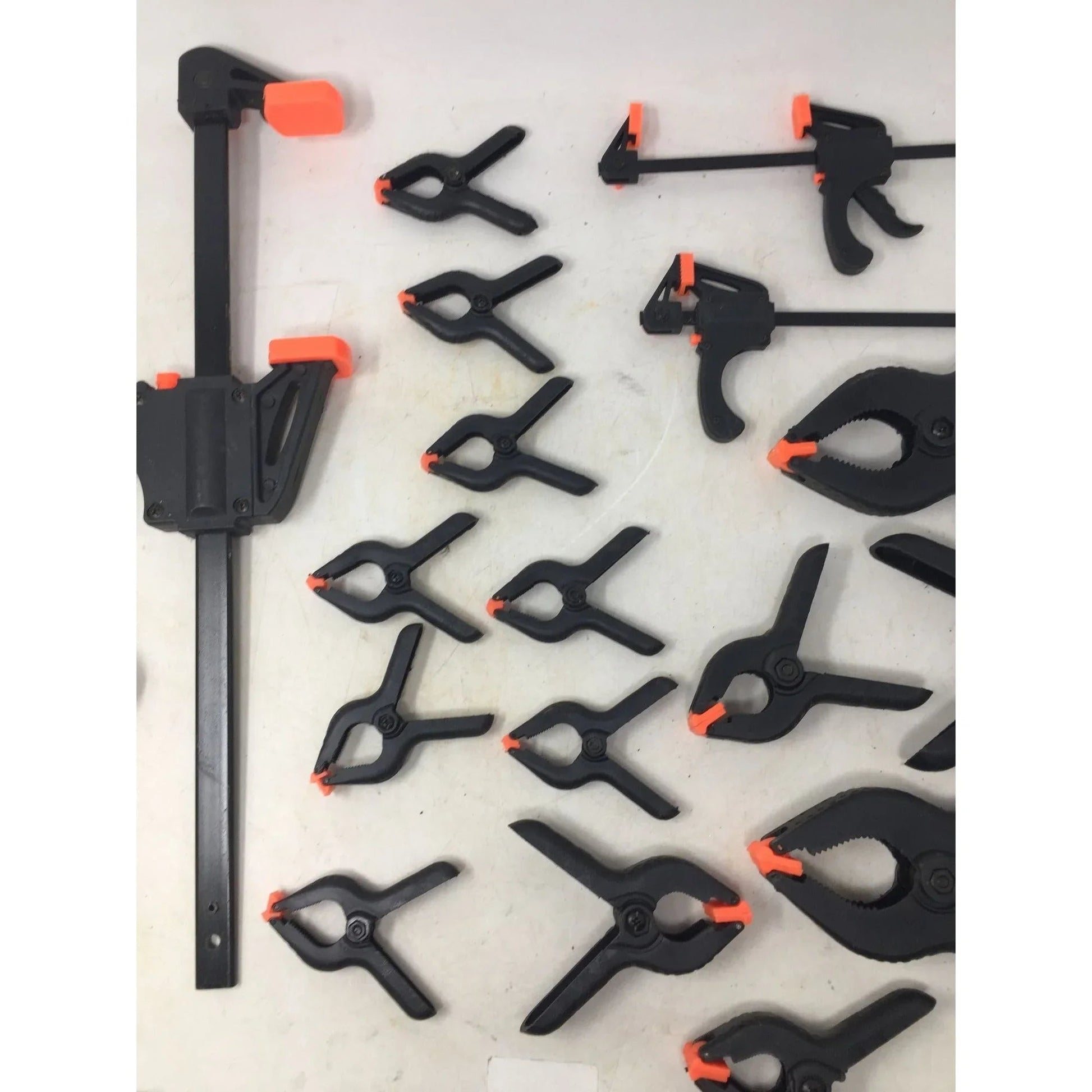 Large Bundle of 20 Black and Orange Woodworking/Glue Clamps - A+ Stuff - CLAMP - A+ Stuff