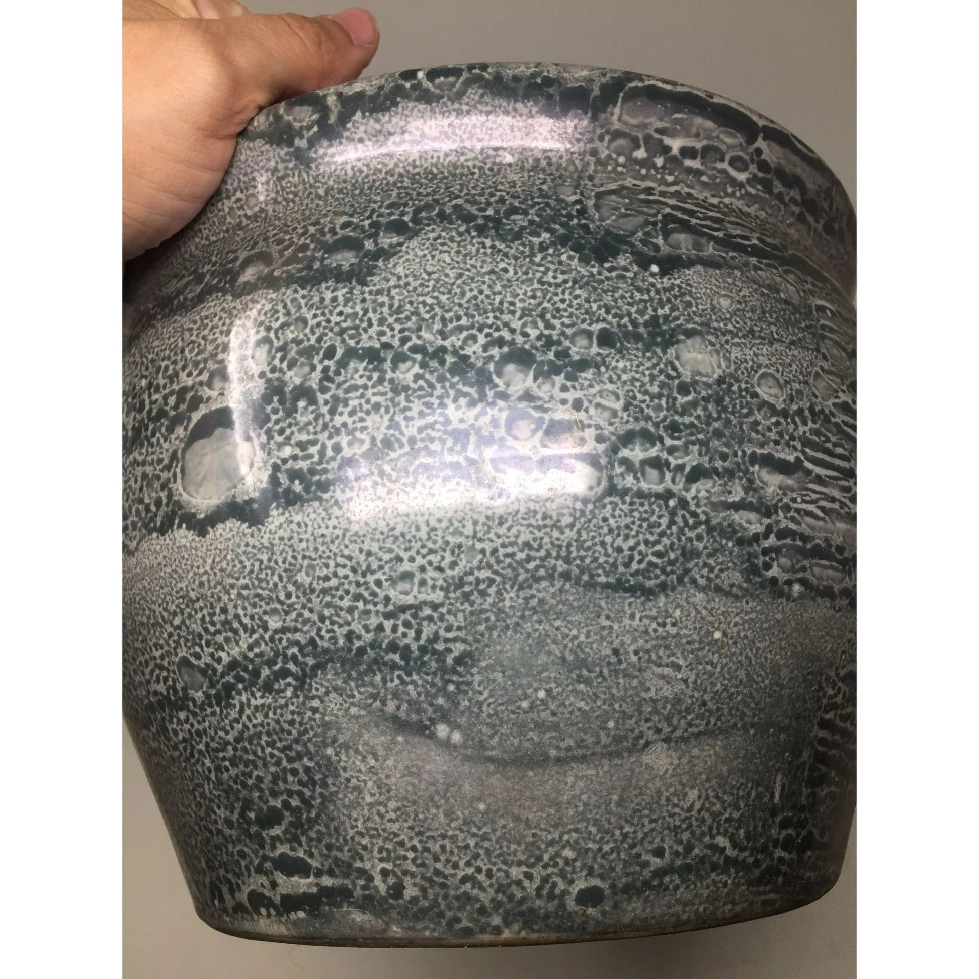 Large Ceramic Flower Pot/Planter with Snake Print Pattern - 7'' tall & 9.5'' wide - A+ Stuff - Vaes or Planter - A+ Stuff
