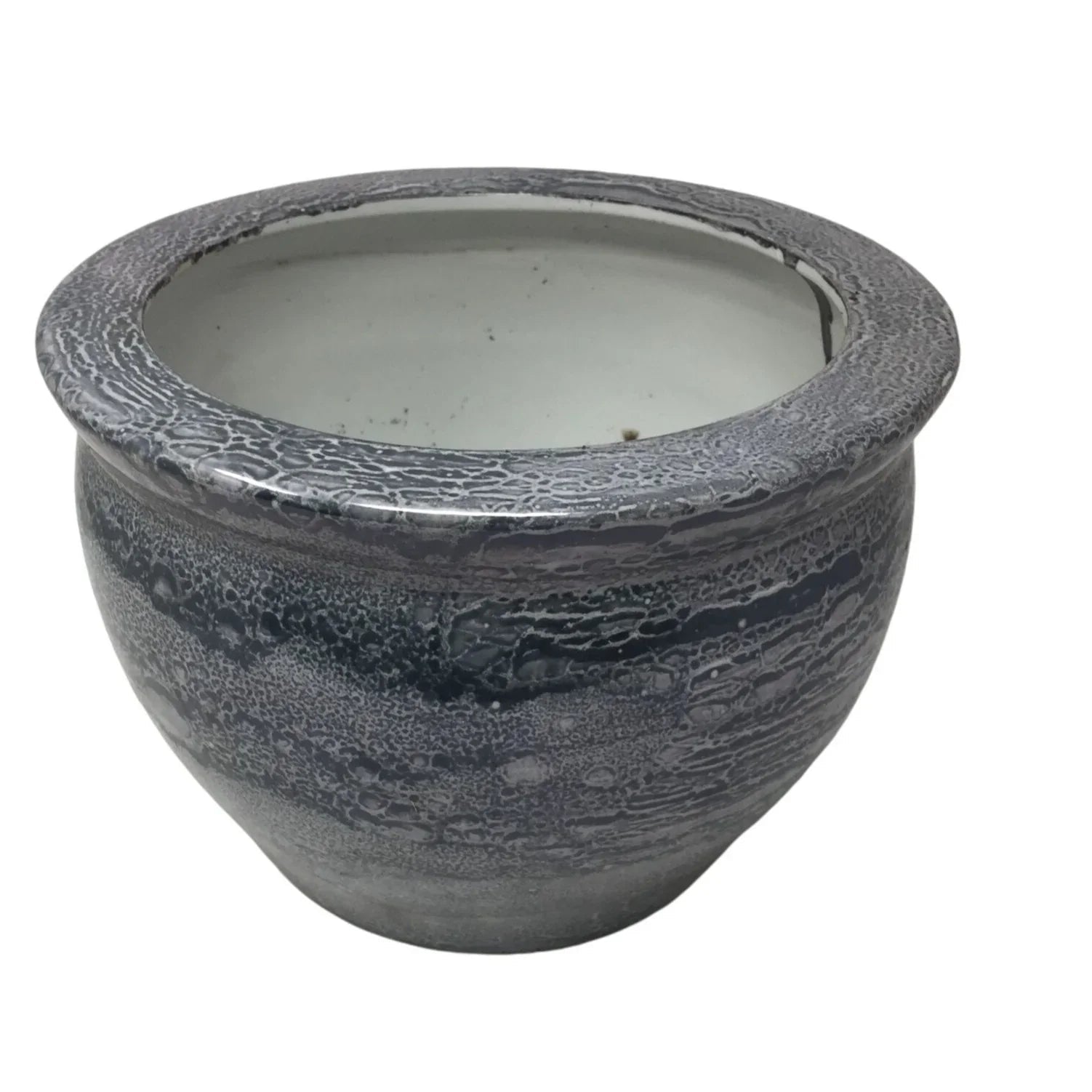 Large Ceramic Flower Pot/Planter with Snake Print Pattern - 7'' tall & 9.5'' wide - A+ Stuff - Vaes or Planter - A+ Stuff
