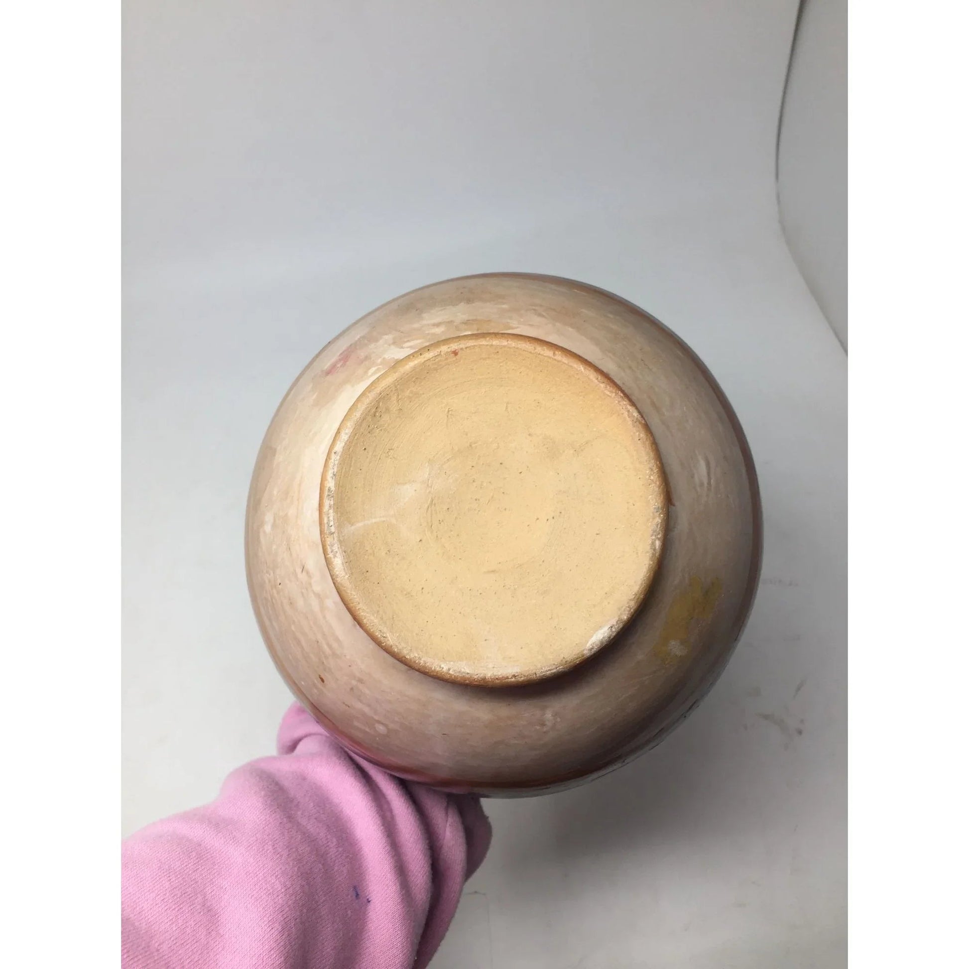 Large Hand Painted Vintage Mexican Folk Art Pottery Pitcher/Vase with Handle - A+ Stuff