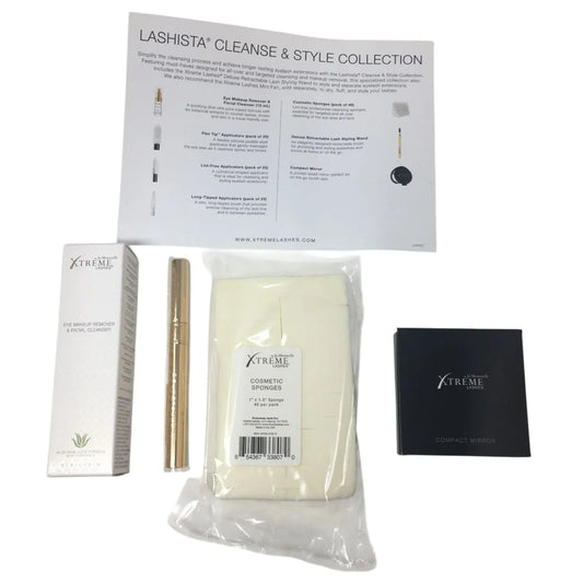 Lashista Cleanse And Style Collection - Mirror, Wand, Makeup Remover & Cleanser, Sponges - Xtreme Lashes by Jo Mousslli - Make up - A+ Stuff