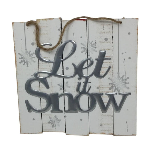 ''Let it Snow'' Wooden Christmas Holiday Decoration - A+ Stuff - Seasonal & Holiday Decorations - A+ Stuff