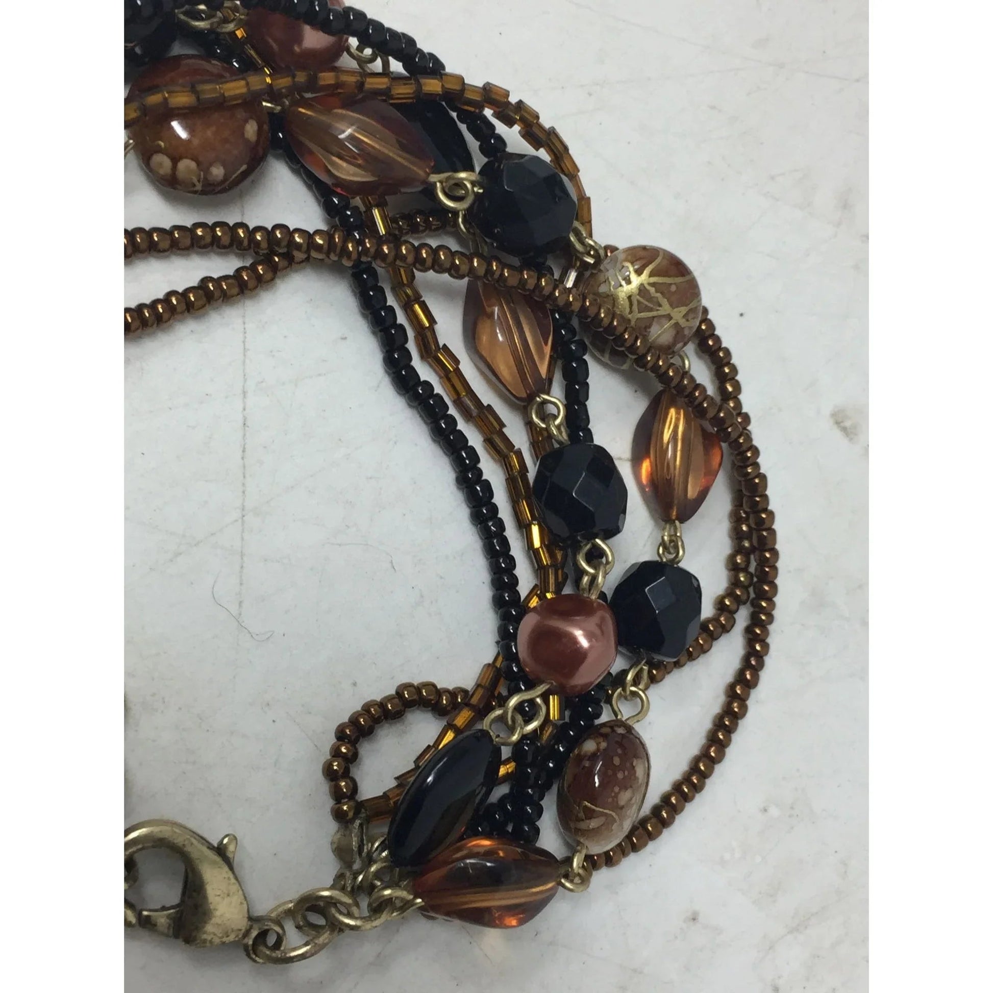 Lia Sophia Beautiful Gold Tone Multi Strand Bracelet with Brown/Black Beads - Lia Sophia - Bracelet - A+ Stuff
