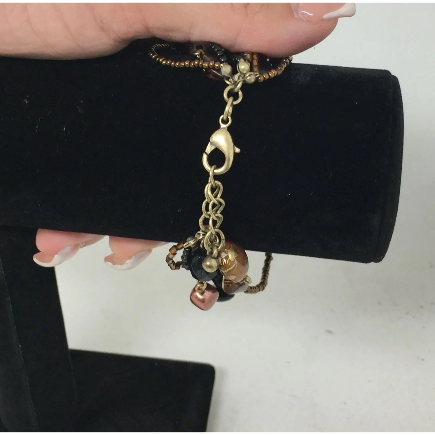 Lia Sophia Beautiful Gold Tone Multi Strand Bracelet with Brown/Black Beads - Lia Sophia - Bracelet - A+ Stuff