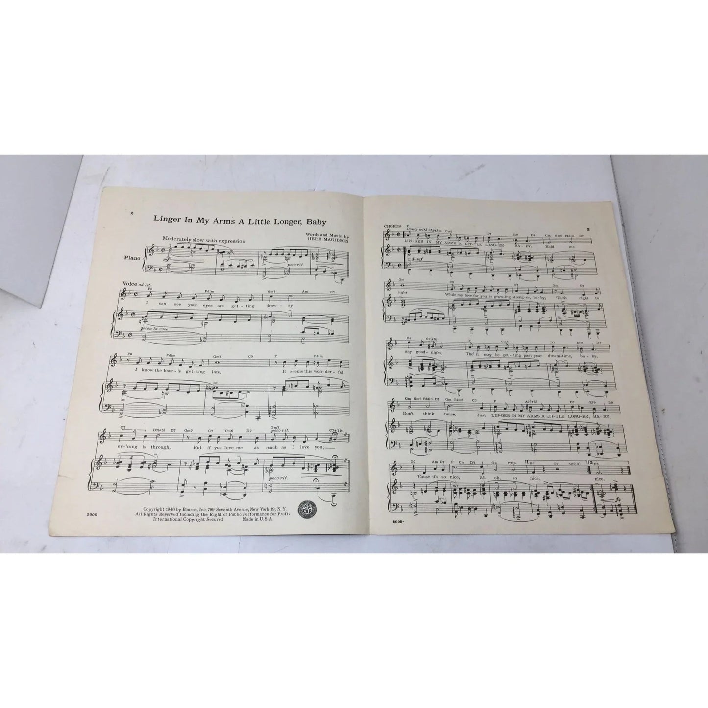 LINGER IN MY ARMS A LITTLE LONGER, BABY Vintage sheet music - A+ Stuff - SHEET MUSIC - A+ Stuff